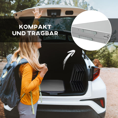 Rootz Picnic Set Folding Table with Chairs - Portable Dining Set - Outdoor Furniture - Comfort, Durability, Convenience - 180cm x 60cm x 70cm Table, 32cm x 28cm x 35cm Chairs