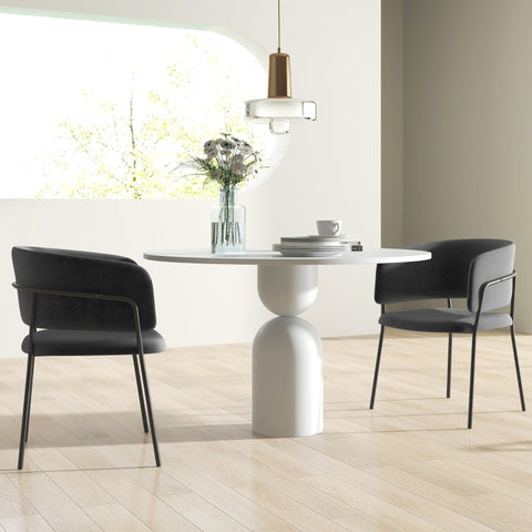 Rootz Dining Chair Set - Kitchen Chairs - Velvet Upholstery - Padded Seats - Steel Frame - 57cm x 53cm x 73cm