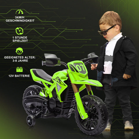 Rootz Electric Motorcycle for Kids - Ride-On Bike - Child's Motorbike - Training Wheels & Sounds - 105cm x 57cm x 62cm