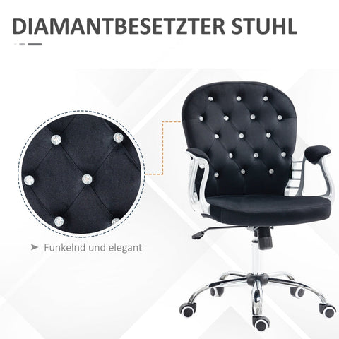 Rootz Modern Office Chair - Velvet Desk Chair - Adjustable Swivel Chair - High-Density Foam - 59.5cm x 60.5cm x 93-103cm