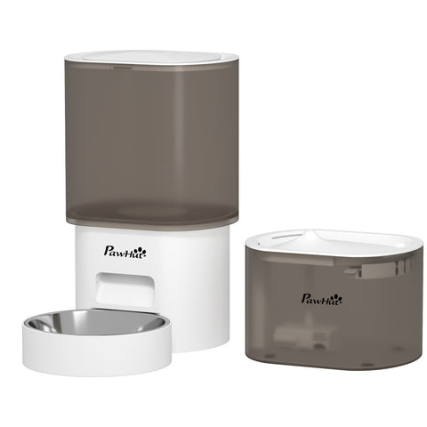 Rootz Automatic Pet Feed Dispenser & Water Fountain - Intelligent Pet Care - Small Dogs & Cats - App-Controlled - Whisper Quiet - 20cm x 17cm x 29.5cm
