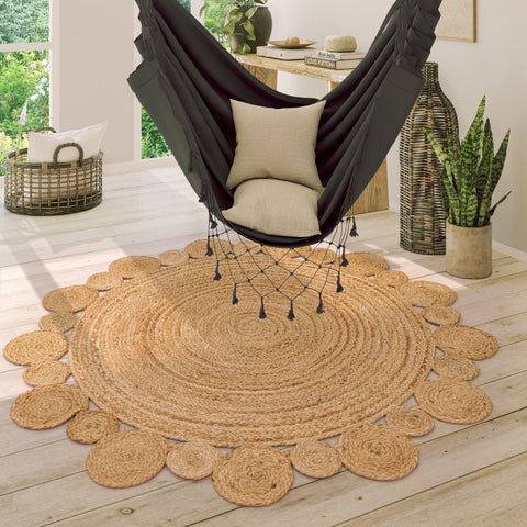 Jute Area Rug – Durable & Stylish – Handmade Natural Fiber – Modern Design