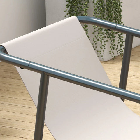 Rootz Garden Furniture Sets - 4-piece - Garden Seating - Lounge Furniture - 1 Sofa & 2 Armchairs - Steel+breathable Mesh - Gray+Cream White - 110 x 70 x 70 cm