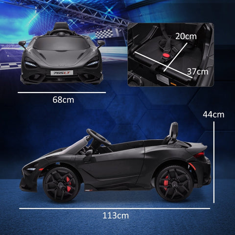 Rootz McLaren 765LT Children's Electric Car - Kids Toy Vehicle - Ride-On Car - Soft Start Safety - 113cm x 68cm x 44cm