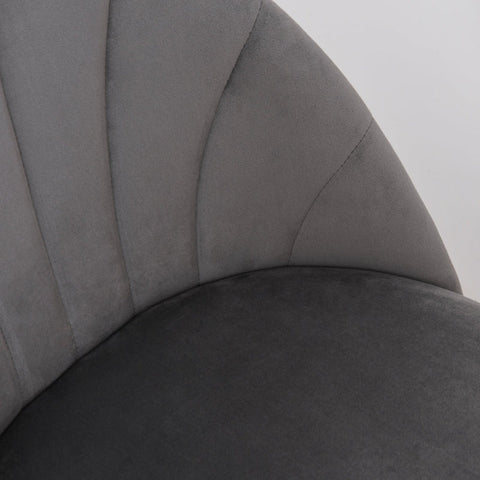 Rootz 6 Piece Dining Chair Set - Shell-Shaped Chairs - Velvet Fabric Chairs - Ergonomic Comfort - 52cm x 54cm x 79cm