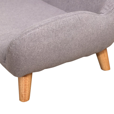 Rootz Dogofa Scandinavian Style Pet Sofa - Stylish Dog Couch - Comfortable Cat Lounge - Soft Upholstery - 72 x 44 x 31 cm - Grey Fabric Cover