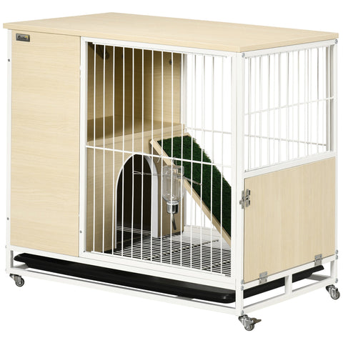 Rootz Rabbit Cage Hutch - Rabbit Home on Wheels - Small Pet House - Easy Clean Tray - 78cm x 52.5cm x 76.5cm