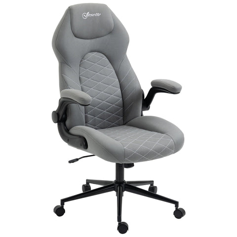 Rootz Vinsetto Office Chair - Ergonomic Desk Chair - Adjustable Height Chair - Rocker Function - Fold-Up Armrests - 65.5cm x 69.5cm x 112-122cm