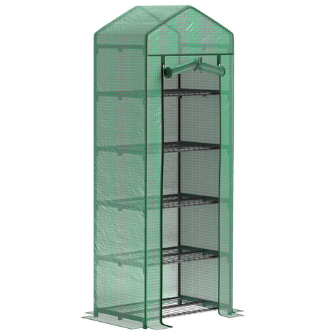 Rootz Mini Greenhouse for Flowers - Vegetable House - Plant Shelter - Compact Design - Steel & Plastic - 69l x 49b x 193h cm