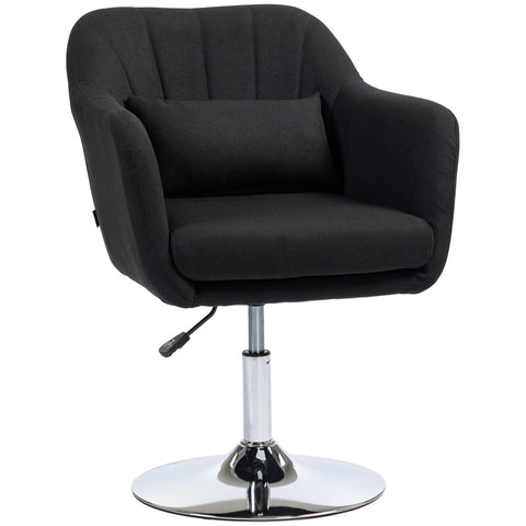 Rootz Swivel Office Chair - Height Adjustable - Rotating Armchair - Maximum Comfort - 60cm x 60cm x 79-91cm - Black