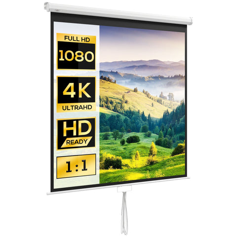 Rootz 85-inch TV Projection Screen - Home Cinema Screen - 4K HD Display - Auto Adjust - 149cm x 149cm | Enhance Visual Experience!