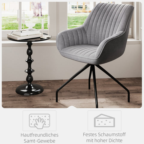 Rootz Swivel Arm Chair - Modern Accent Chair - Living Room Office Chair - 360° Rotation - 61cm x 62cm x 81cm