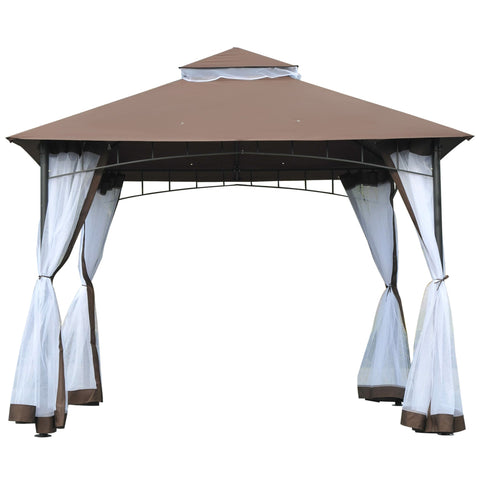 Rootz Garden Pavilion 3x3 - Pergola - Gazebo - Mosquito Protection - Waterproof - 2.95m x 2.95m x 2.7m