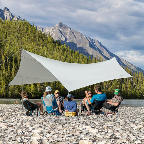 Rootz Rain Cover Awning - Camping Tarpaulin - Waterproof Sheet - UV-Resistant - 5.55L x 5.5W m - Lightweight & Easy to Transport