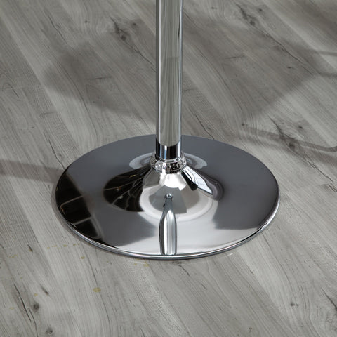 Rootz Height-Adjustable Bar Table - Pub Table - Counter Table - 360° Rotatable - Scratch-Resistant, Stable Base - 60x60x69-91cm - White