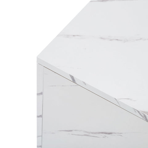 Rootz High-Gloss Coffee Table - Marble-Effect Table - App-Controlled LED - Luxurious & Durable - 100L x 50W x 50H cm