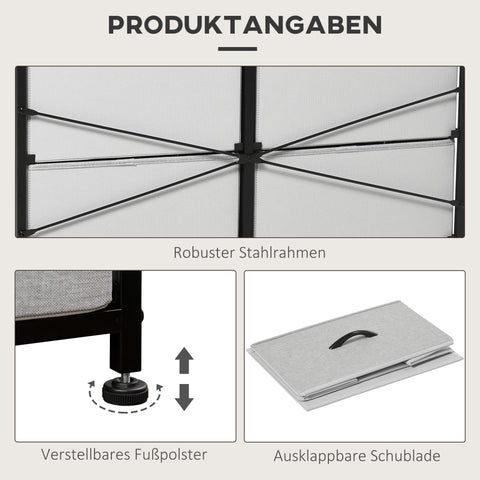 Rootz Chest of Drawers - Storage Organizer - Fabric Dresser - 8 Fabric Drawers - Metal Frame - 80x30x81.5 cm - Grey-Brown