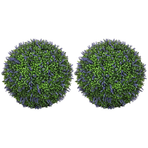 Rootz Artificial Plant Set - Faux Lavender Bushes - UV Resistant Greenery - Indoor/Outdoor Decor - 42cm Diameter