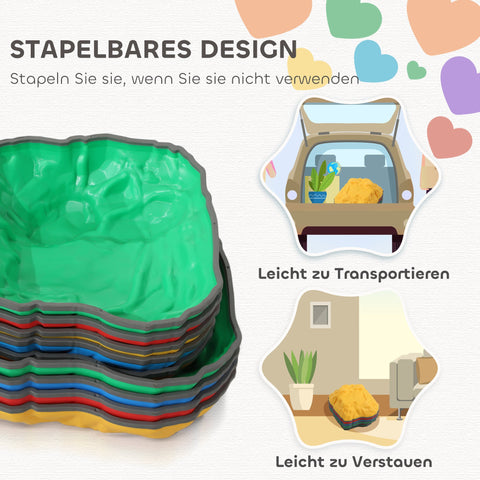 Rootz Balance Kicking Stones Set - Non-Slip Stepping Stones - Coordination Toys - Indoor/Outdoor Fun - 32x30x13.5cm & 27x25.5x9.7cm