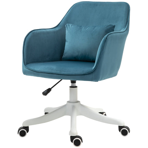 Rootz Velvet Office Chair - Ergonomic Desk Chair - Swivel Chair - Massage Function - Adjustable - 55W x 70D x 78-86H cm