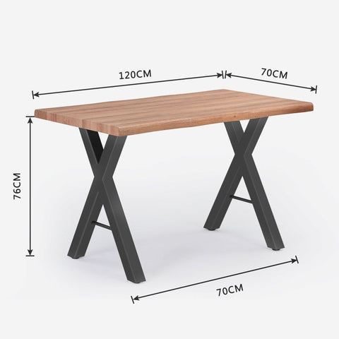 Rootz Modern Dining Table - Contemporary Table - Elegant Furniture - Durable MDF & Steel - 120L x 70W x 76H cm