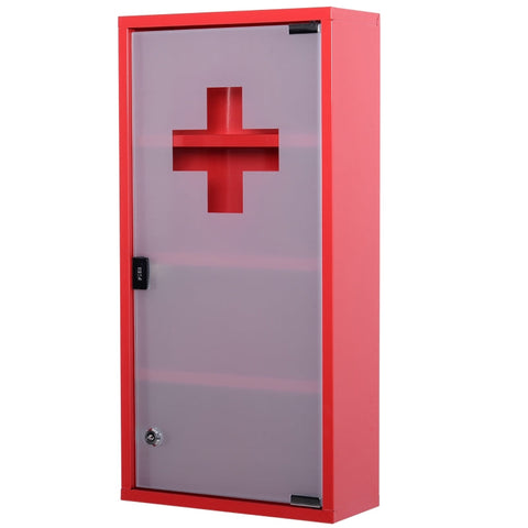 Rootz Medicine Cabinet - Secure Storage - Stylish Design - Functional Organizer - High-Quality Steel & Safety Glass - 30cm x 12cm x 60cm