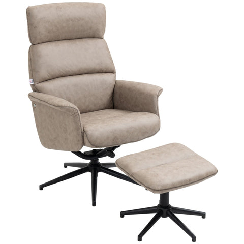 Rootz Fauteuil met Voetenbank - Fauteuil - Loungestoel - Ultiem comfort - Verstelbare rugleuning - Zacht microvezeloppervlak - 77 cm x 81 cm x 108 cm