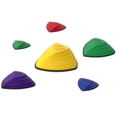 Rootz 6-Set Balancing Stones - Stepping Stones - Sensory Toys - Non-Slip Design - 37.5cm x 16cm, 34.3cm x 7.6cm, 23cm x 23cm x 4.3cm