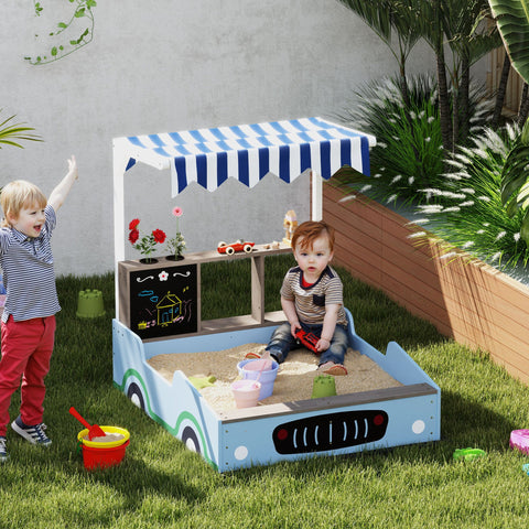 Rootz Sandpit with Canopy - Play Bench - Children's Drawing Table - UV Protection - 108L x 90B x 104H cm
