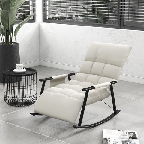 Rootz Rocking Chair - Recliner with Footrest - Adjustable Still Chair - Microfiber Comfort - 60cm x 134cm x 70cm - 120kg Capacity