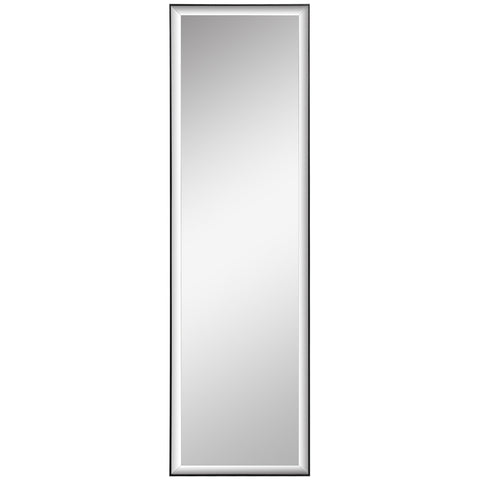 Rootz Wall Mirror - Large Black Mirror - Shatterproof Reflective Surface - Safety Film - 120L x 35W cm - Aluminum Alloy Frame