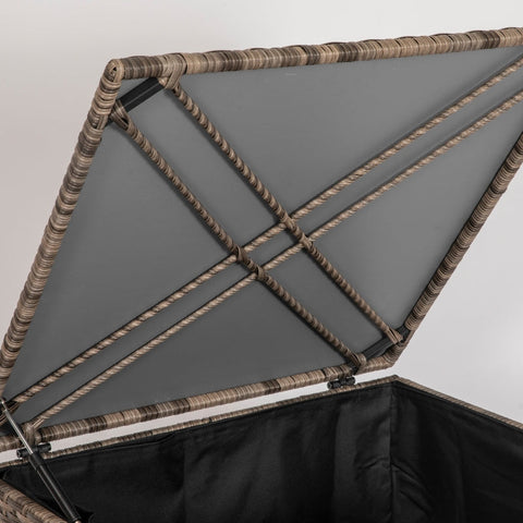 Rootz Polyrattan Storage Box - Cushion Box - Garden Storage Chest - Water Resistant - 75cm x 75cm x 70cm