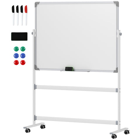 Rootz Mobile Magnetic Whiteboard - Rotatable Teaching Board - Writing Display - 360° Flexibility - 120 x 90 cm