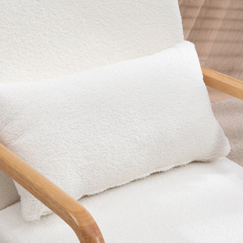 Rootz Lounge Armchair - Velvet Chair - Deep Seat - Cozy Relaxation - 3 Pillows, Rubber Wood - 61cm x 78cm x 76cm