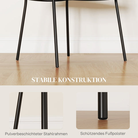 Rootz Dining Chair Set - Kitchen Chairs - Velvet Upholstery - Padded Seats - Steel Frame - 57cm x 53cm x 73cm