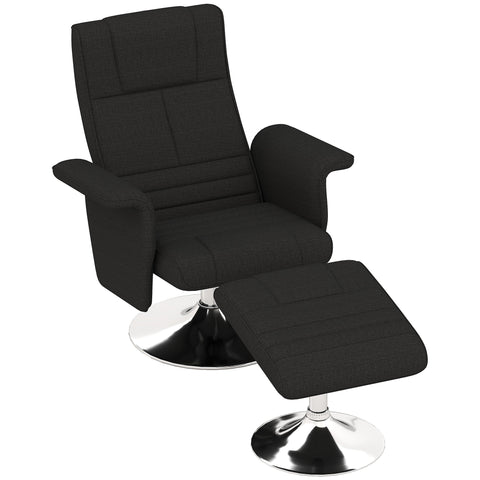 Rootz Massage Chair with Stool - Recliner - Relaxation Chair - 8-Point Vibration - 78cm x 95cm x 88cm