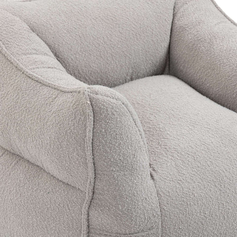 Rootz Comfortable Bouclé Bean Bag - Memory Foam Chair - Soft Seating - Unmatched Comfort - 91x83x66cm