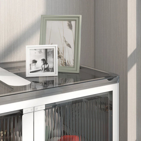 Rootz Storage Box - Set of 3 Folding Storage Box - With Wheels - Plastic - Foldable - White - 60 x 42 x 34 cm