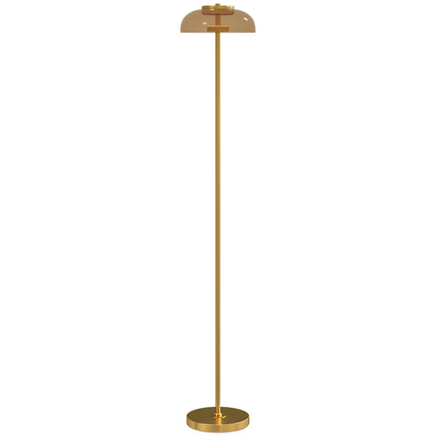 Rootz LED Floor Lamp Brass – Standing Lamp – Modern Uplighter – Warm 3000K Light – Easy Foot Switch – 25x25x134 cm – Enhances Ambience