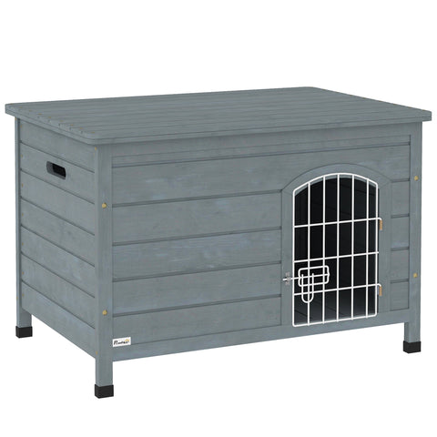 Rootz Dog House – Pet Hut – Dog Box – Fir Wood, Easy Cleaning – 80cm x 55cm x 53.5cm