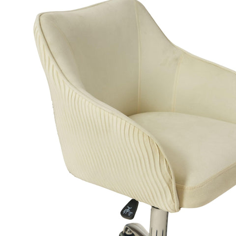 Rootz Adjustable Swivel Velvet Chair - Office Furniture - Makeup Stool - Optimal Comfort - 56L x 55W x 83H cm