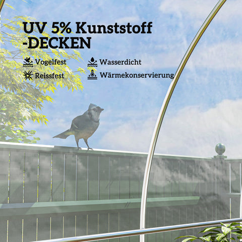 Rootz Greenhouse Cover - Plastic Tarpaulin - Plant Cover - UV-Resistant Waterproof - Promotes Growth - 8m x 10m