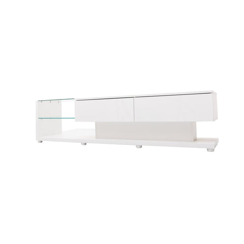 Rootz High Gloss TV Cabinet - Media Console - Entertainment Unit - Ample Storage - 170cm x 36cm x 38cm