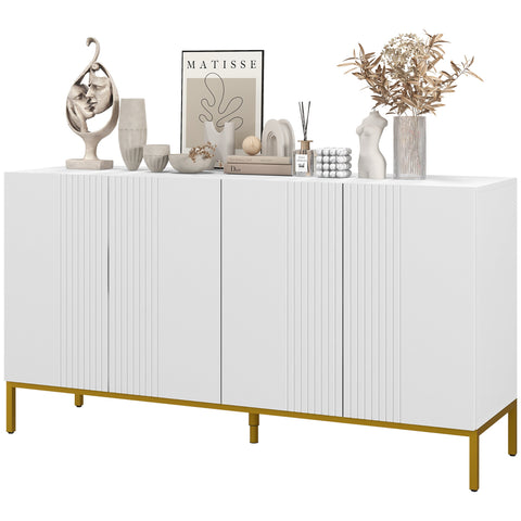 Rootz Buffet Contemporary Cabinet - Storage Furniture - Dining Room Sideboard - Height-Adjustable Shelves - 140cm x 40cm x 75cm