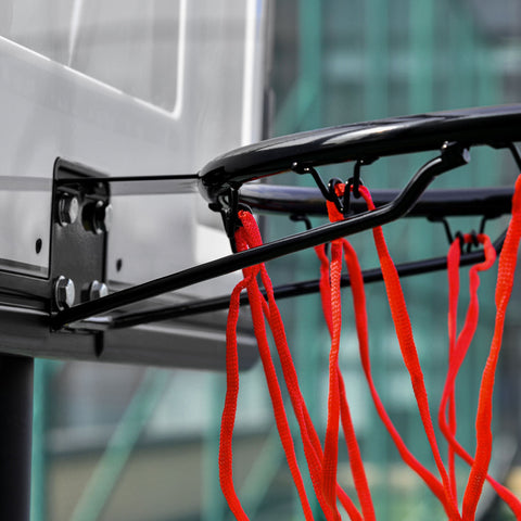 Rootz Height Adjustable Basketball Hoop - Standing Hoop - Performance Base - Unbreakable Backboard - 83cm x 59cm x 203-258cm