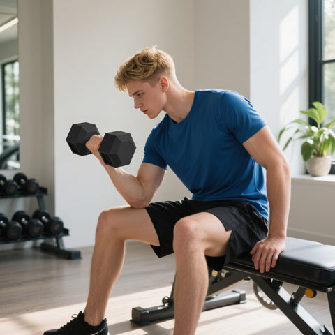 Rootz Cast Iron Dumbbells for Men and Women - Weights - Strength Training - Knuckling Handle - Floor Safe - 2 x 15kg - 33.6cm Length