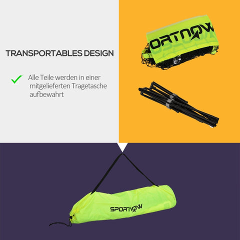 Rootz Portable Badminton Net Set - Volleyball Net - Height Adjustable - Metal Frame - Carrying Bag - Blue - 420cm x 103cm x 107-155cm