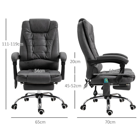 Rootz Massage Office Chair - Vibrating Chair - Heated Lumbar - Ergonomic Computer Chair - 65cm x 160cm x 104cm