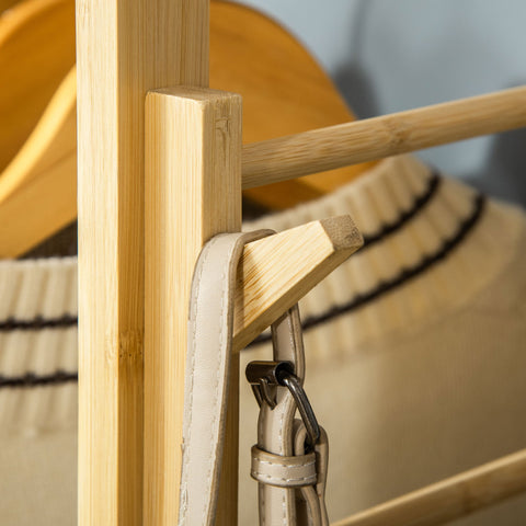 Rootz Bamboo Clothes Rack - Garment Rack - Coat Stand - Space Saving - 90cm x 30cm x 155cm