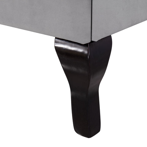 Rootz Upholstered Bed - Adjustable Headboard - Slatted Frame - Velvet Comfort - 203cm x 140cm x 118-124cm - Gray